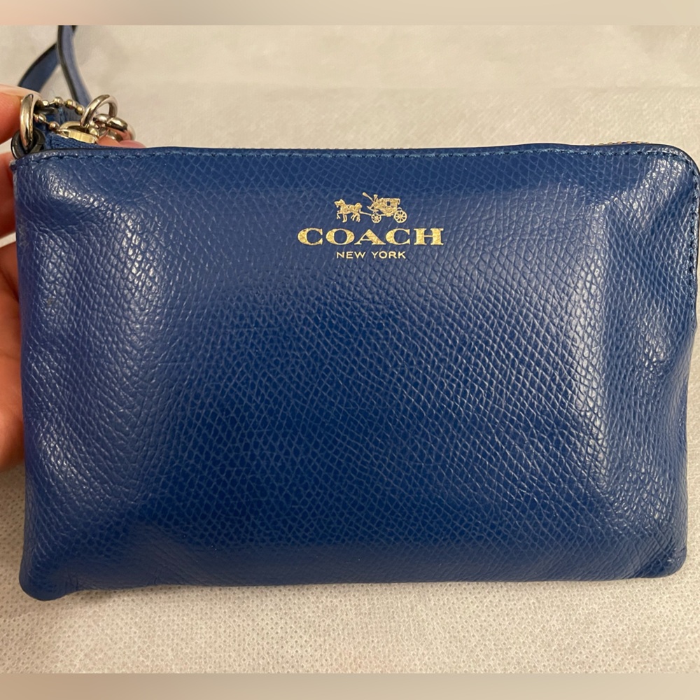 Coach Royal Blue Leather Pouch